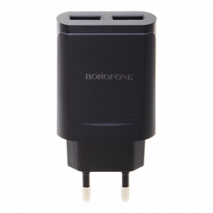 СЗУ с 2 USB выходами 2,1A Borofone BA8A черная