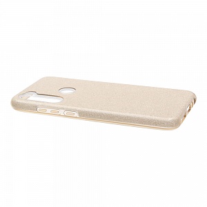 Накладка Xiaomi Redmi Note 8T силиконовая с пластиковой вставкой блестящая золото