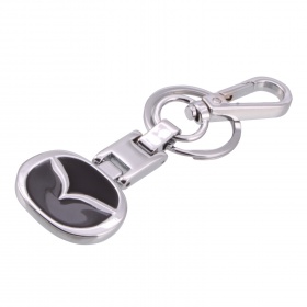 Брелок для ключей с кольцом и карабином хром Mazda