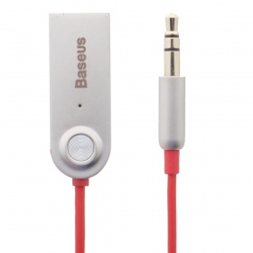 AUX Bluetooth Baseus CABA01-09 с микрофоном, красный