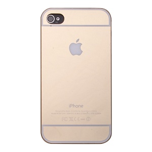 Накладка iPhone 4/4S силиконовая зеркальная золото