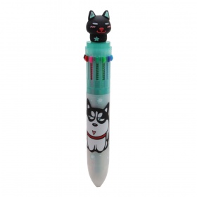 Ручка многоцветная Кошка (12 в 1) No: 7719