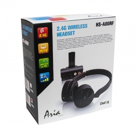 Наушники Dialog HS-A80RF,USB, б/п,рег.гром,микроф, черные, 2.2 м