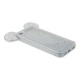 Накладка iPhone 5/5S/SE силиконовая с переливающейся жидкостью и ушками со стразами серебро