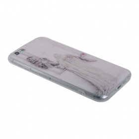 Накладка iPhone 6/6S силиконовая лаковая антигравитационная Девушка у окна