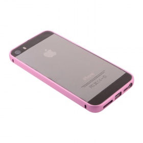 Бампер на iPhone 5/5S металлический розовый