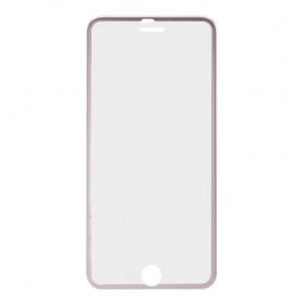 Закаленное стекло iPhone 6 Plus/6S Plus с алюминиевой рамкой розовое