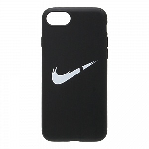Накладка iPhone 7/8 резиновая рисунки матовая противоударная Nike черная