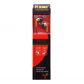 Наушники Kipa KD-207 с микрофоном кабель 120см золото