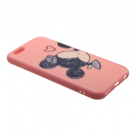 Накладка iPhone 6/6S резиновая рисунки противоударная Минни Маус розовая