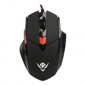 Мышь Nakatomi MOG-11U USB игровая ,лазер. 6 кнопки, 2400 dpi черная