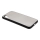 Накладка iPhone X/XS пластиковая с силиконовым бампером зеркальная серебро