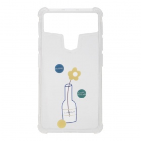 Накладка универсальная пластиковая прозрачная с силиконовым бампером 4.7-5.0'' Цветок в вазе