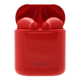 Наушники TWS Bluetooth Baseus W09 с микрофоном красные