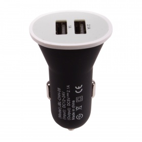 АЗУ с 2 USB выходами 2,1А + 1A высокое качество матовая черная 