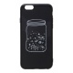 Накладка iPhone 6/6S силиконовая с хромированным рисунком Космос в банке черная