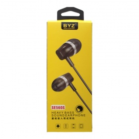 Наушники BYZ SE560S вакуумные с микрофоном черные