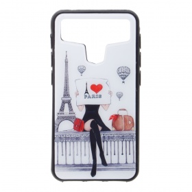 Накладка универсальная пластиковая с резиновым бампером 5.0-5.2'' I love Paris