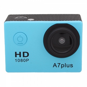 Экшн-камера Sports HD A7Plus Full HD, 30FPS, 1,5'', 170º, 4X zoom, голубая