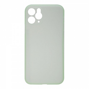 Накладка iPhone 11 Pro пластиковая матовая ультратонкая прозрачная салатовая