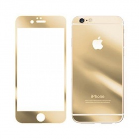 Закаленное стекло iPhone 5/5S/SE двуст зеркальное золотое