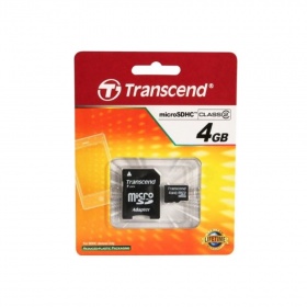 К.П. 4 Гб MicroSDHC Transcend class 2+SD адаптер
