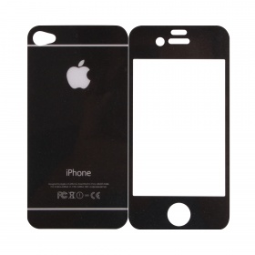 Закаленное стекло iPhone 4/4S двуст блестящее черное