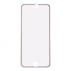 Закаленное стекло iPhone 7/8 с алюминиевой рамкой розовое