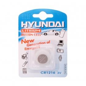 Элемент питания CR1216 Hyundai Lithium 3V (1 на блистере)