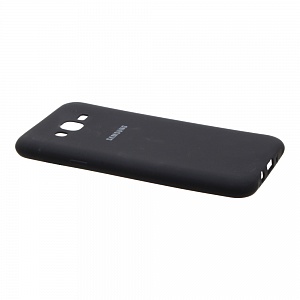 Накладка Samsung J7/J700F/J7 Neo резиновая матовая Soft touch с логотипом черная