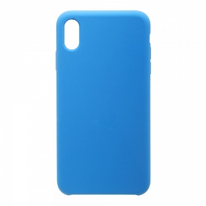 Накладка iPhone XS Max Silicone Case прорезиненная светло-синяя