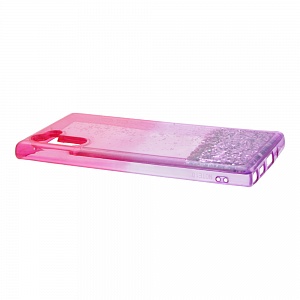 Накладка Samsung Note 10 силиконовая аквариум Омбре фиолетово-малиновая