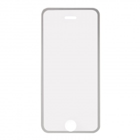 Закаленное стекло iPhone 5/5S/5C/SE с алюминиевой рамкой серебро
