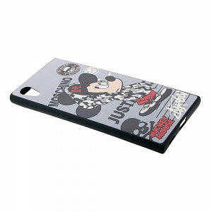 Накладка Sony XA1 резиновая рисунки Mickey Mouse серая