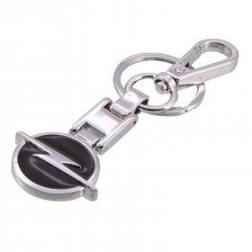 Брелок для ключей с кольцом и карабином хром Opel