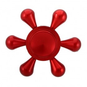 Спиннер металлический 6-и конечный круглый красный