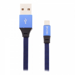 Кабель micro USB Awei CL-98 текстильный синий 1000 мм