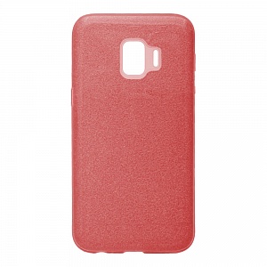 Накладка Samsung J2 Core/J260F силиконовая с пластиковой вставкой блестящая красная