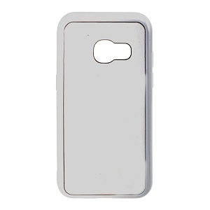 Накладка Samsung A3 2017/A320F силиконовая зеркальная серебро