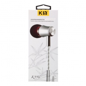 Наушники KM K-996 вакуумные с микрофоном серебро