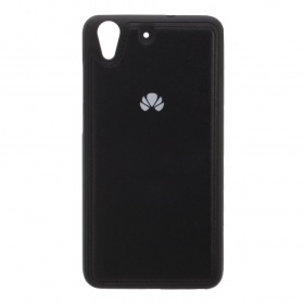 Накладка Huawei Honor 5A резиновая под кожу с логотипом черная