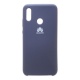 Накладка Huawei P Smart 2019 Silicone Case прорезиненная темно-синяя