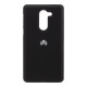 Накладка Huawei Honor 6X резиновая под кожу с логотипом черная