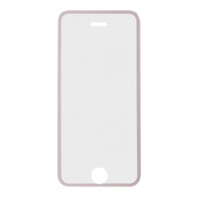 Закаленное стекло iPhone 5/5S/5C/SE с алюминиевой рамкой розовое