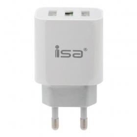 СЗУ с 3 USB выходами 3,1A ISA HS7 белая